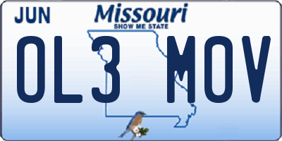 MO license plate OL3M0V