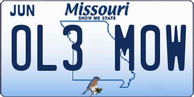 MO license plate OL3M0W