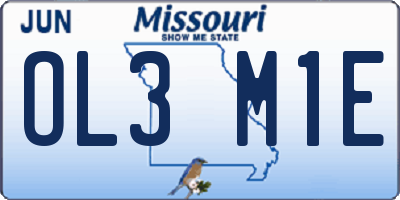 MO license plate OL3M1E