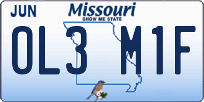 MO license plate OL3M1F