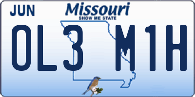 MO license plate OL3M1H