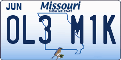 MO license plate OL3M1K