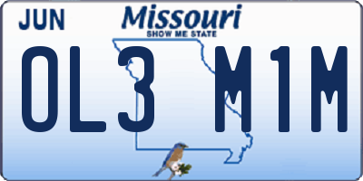 MO license plate OL3M1M