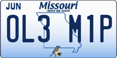 MO license plate OL3M1P