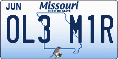 MO license plate OL3M1R