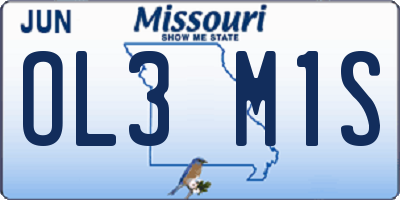 MO license plate OL3M1S