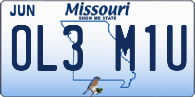 MO license plate OL3M1U