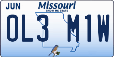 MO license plate OL3M1W