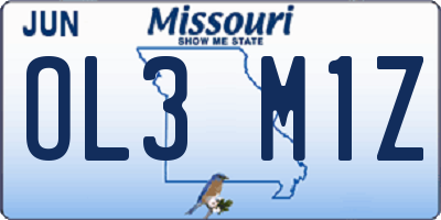 MO license plate OL3M1Z