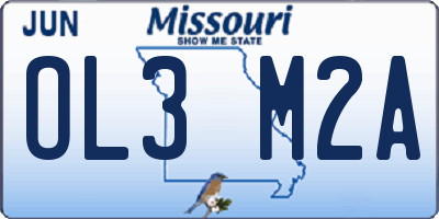 MO license plate OL3M2A