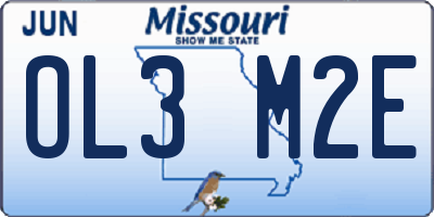 MO license plate OL3M2E