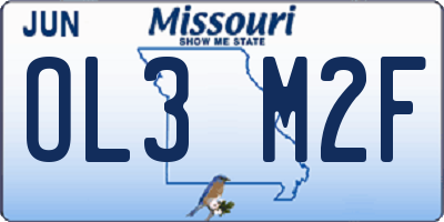 MO license plate OL3M2F