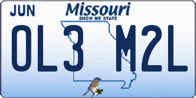 MO license plate OL3M2L