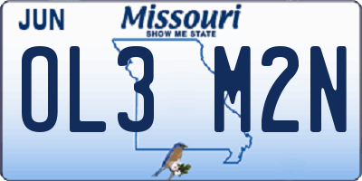 MO license plate OL3M2N