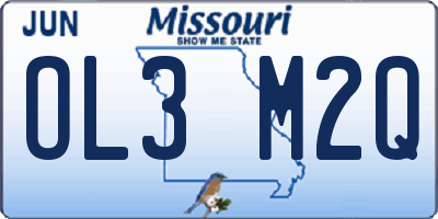 MO license plate OL3M2Q