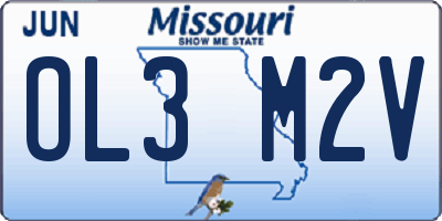 MO license plate OL3M2V