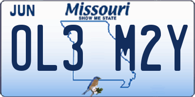 MO license plate OL3M2Y