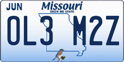 MO license plate OL3M2Z