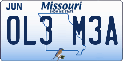 MO license plate OL3M3A
