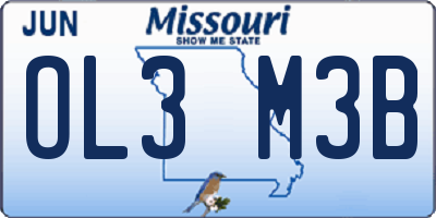 MO license plate OL3M3B