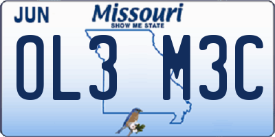 MO license plate OL3M3C