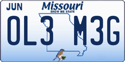 MO license plate OL3M3G