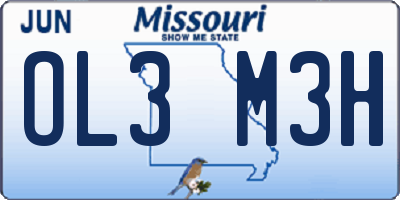 MO license plate OL3M3H