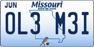 MO license plate OL3M3I