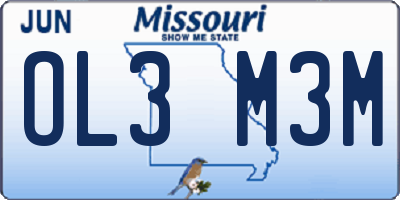 MO license plate OL3M3M