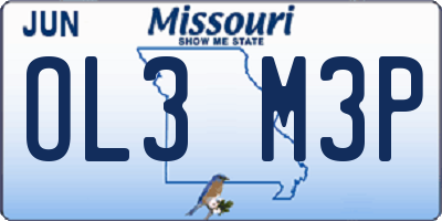 MO license plate OL3M3P