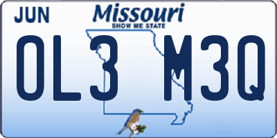 MO license plate OL3M3Q