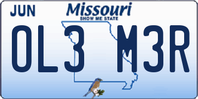 MO license plate OL3M3R