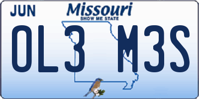 MO license plate OL3M3S