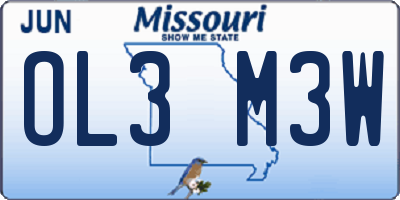 MO license plate OL3M3W