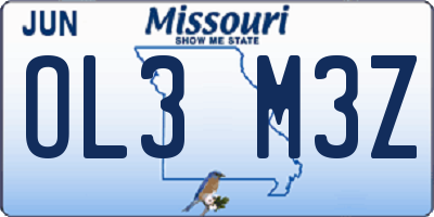 MO license plate OL3M3Z