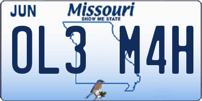 MO license plate OL3M4H