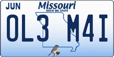 MO license plate OL3M4I