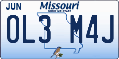 MO license plate OL3M4J