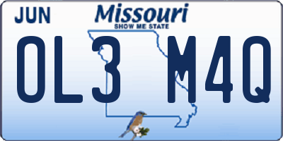 MO license plate OL3M4Q