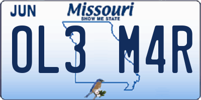 MO license plate OL3M4R