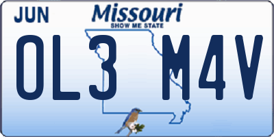 MO license plate OL3M4V