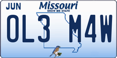 MO license plate OL3M4W