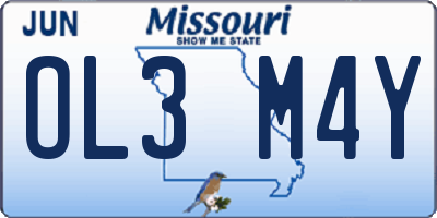 MO license plate OL3M4Y