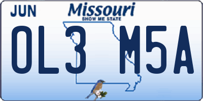 MO license plate OL3M5A