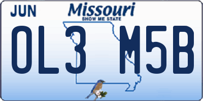 MO license plate OL3M5B