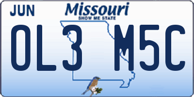 MO license plate OL3M5C