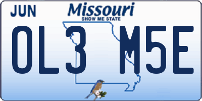 MO license plate OL3M5E