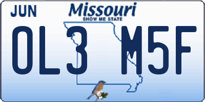 MO license plate OL3M5F