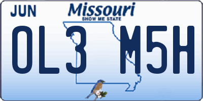 MO license plate OL3M5H