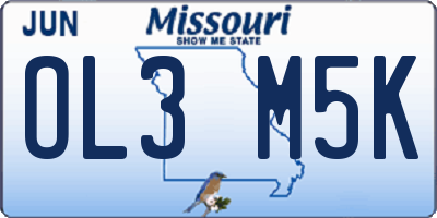 MO license plate OL3M5K